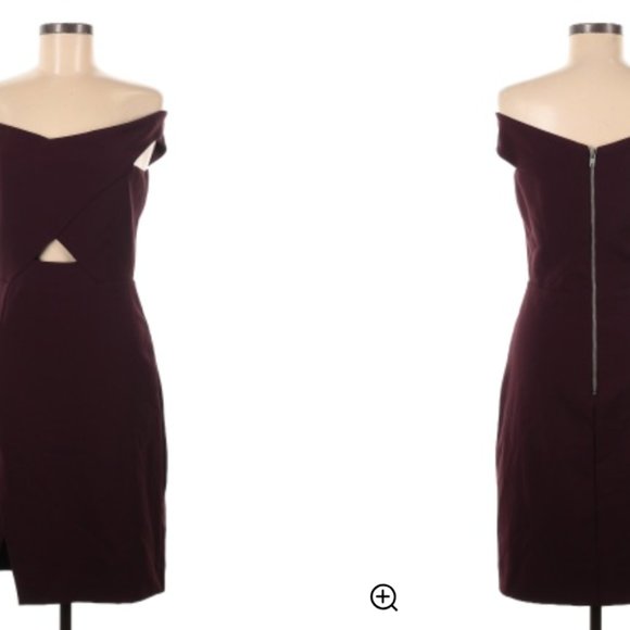 NWT Parker Dark Purple Off the Shoulder Cocktail Dress - Picture 2 of 6